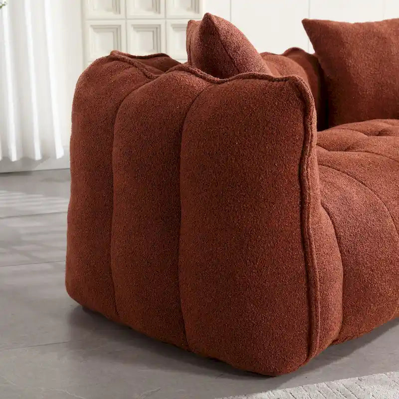 Fauteuil contemporain 65.1 en chenille capitonnée avec mousse haute résilience