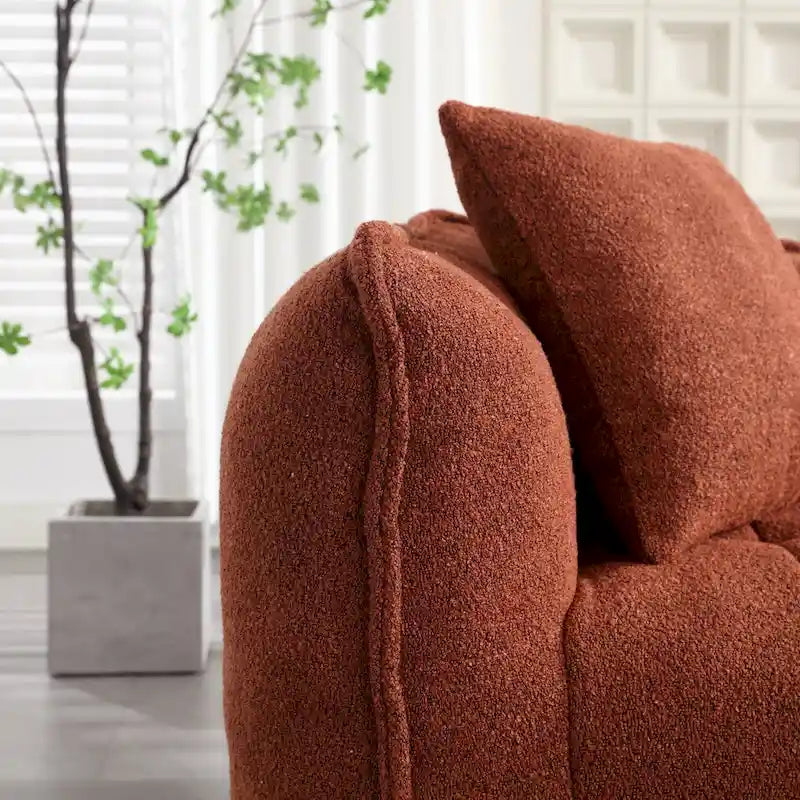Fauteuil contemporain 65.1 en chenille capitonnée avec mousse haute résilience