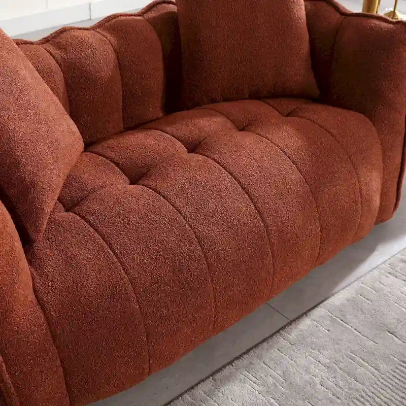 Fauteuil contemporain 65.1 en chenille capitonnée avec mousse haute résilience