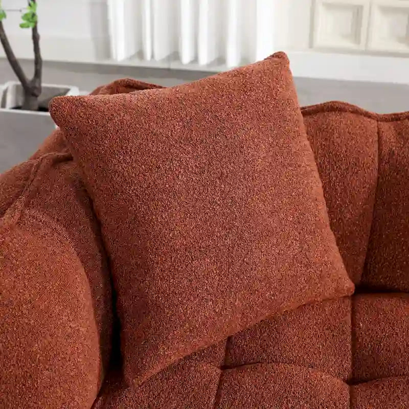 Fauteuil contemporain 65.1 en chenille capitonnée avec mousse haute résilience