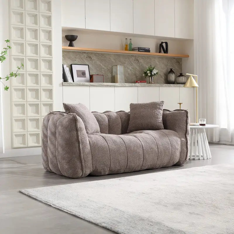 Fauteuil contemporain 65.1 en chenille capitonnée avec mousse haute résilience