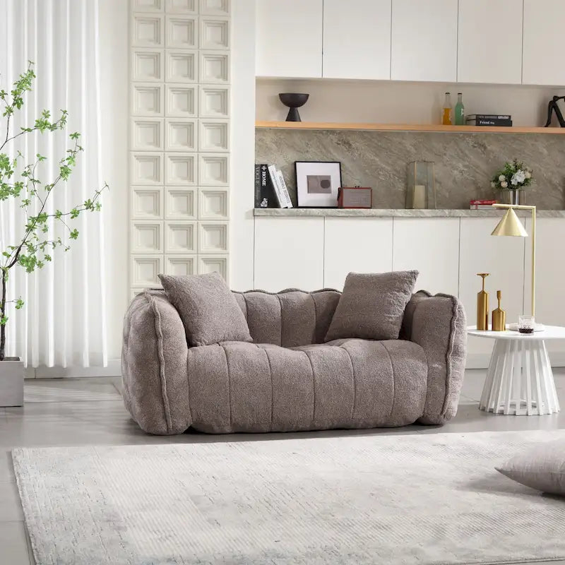 Fauteuil contemporain 65.1 en chenille capitonnée avec mousse haute résilience