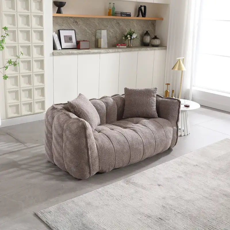 Fauteuil contemporain 65.1 en chenille capitonnée avec mousse haute résilience