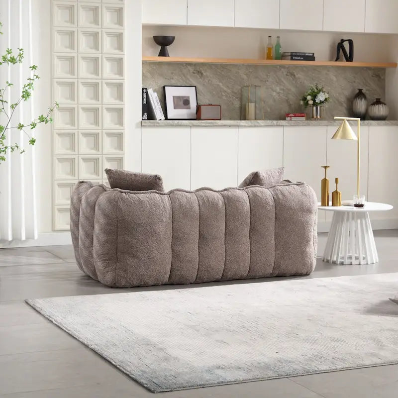 Fauteuil contemporain 65.1 en chenille capitonnée avec mousse haute résilience