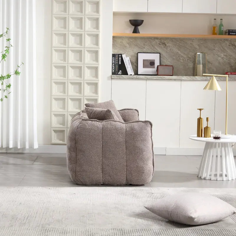 Fauteuil contemporain 65.1 en chenille capitonnée avec mousse haute résilience