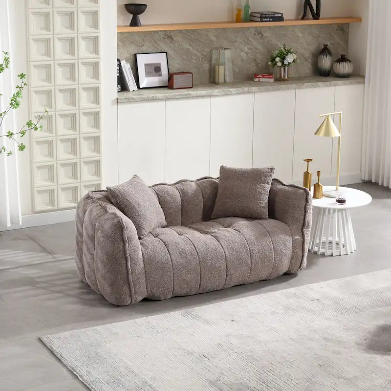 Fauteuil contemporain 65.1 en chenille capitonnée avec mousse haute résilience