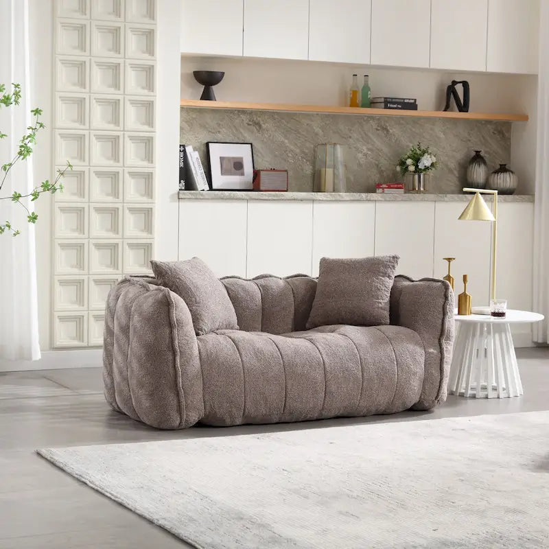 Fauteuil contemporain 65.1 en chenille capitonnée avec mousse haute résilience