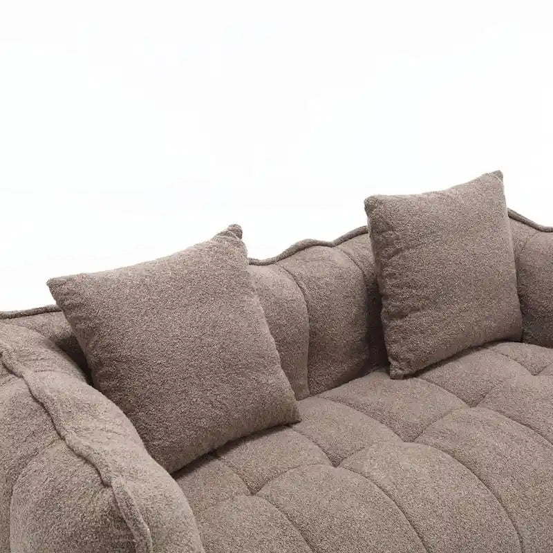Fauteuil contemporain 65.1 en chenille capitonnée avec mousse haute résilience