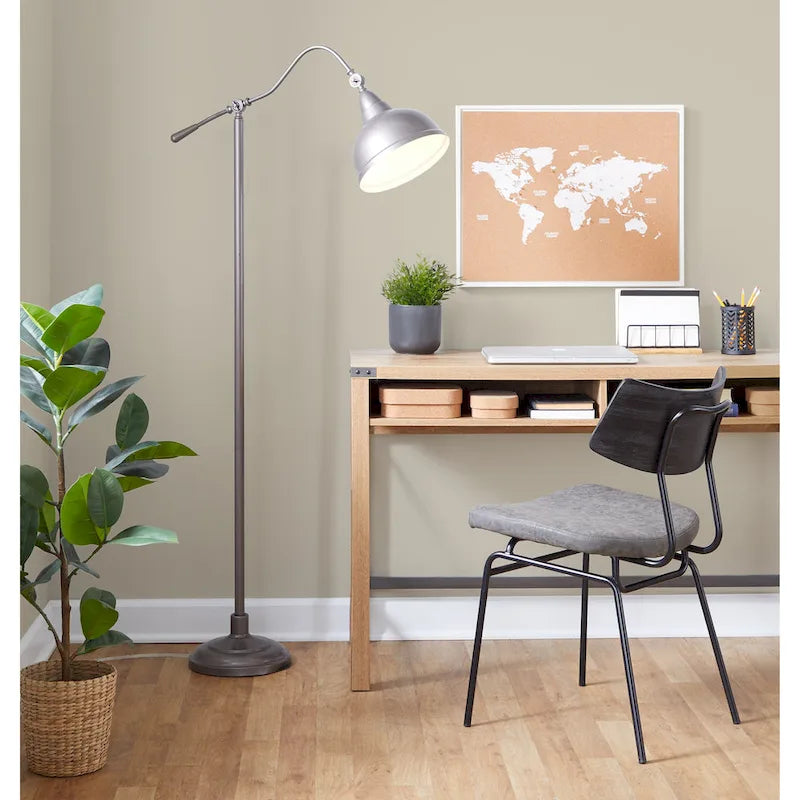 Moderne eetkamerstoel in mid-centurystijl met houten rugleuning en metalen frame (set van 2)