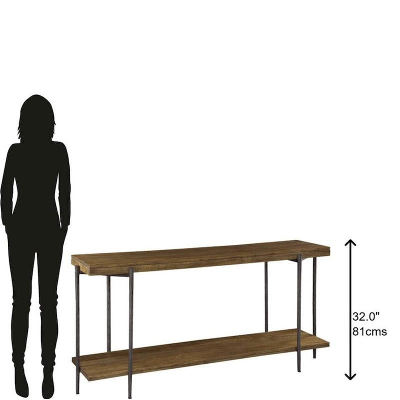 Sofatisch aus massivem Mangoholz und Schmiedeeisen