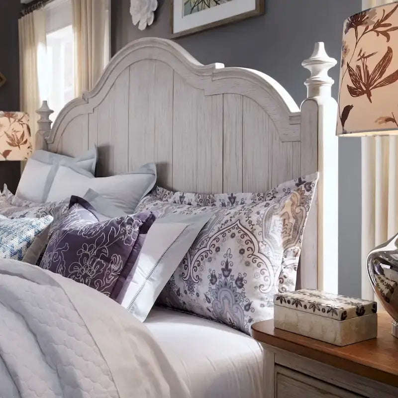 Farmhouse Reimagined Antique White Queen Poster Headboard