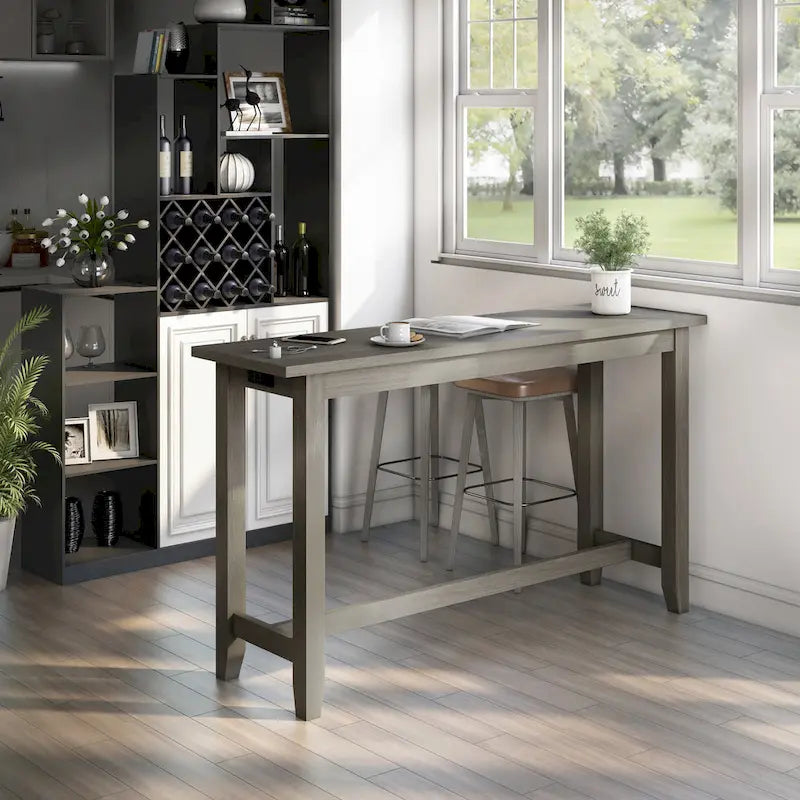 64-inch Contemporary Counter Height Table with Built-in USB Port