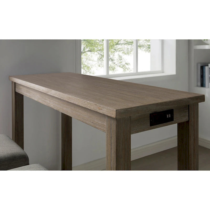 64-inch Contemporary Counter Height Table with Built-in USB Port