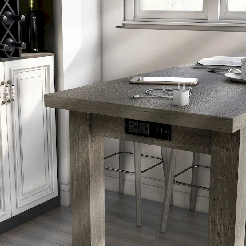 64-inch Contemporary Counter Height Table with Built-in USB Port