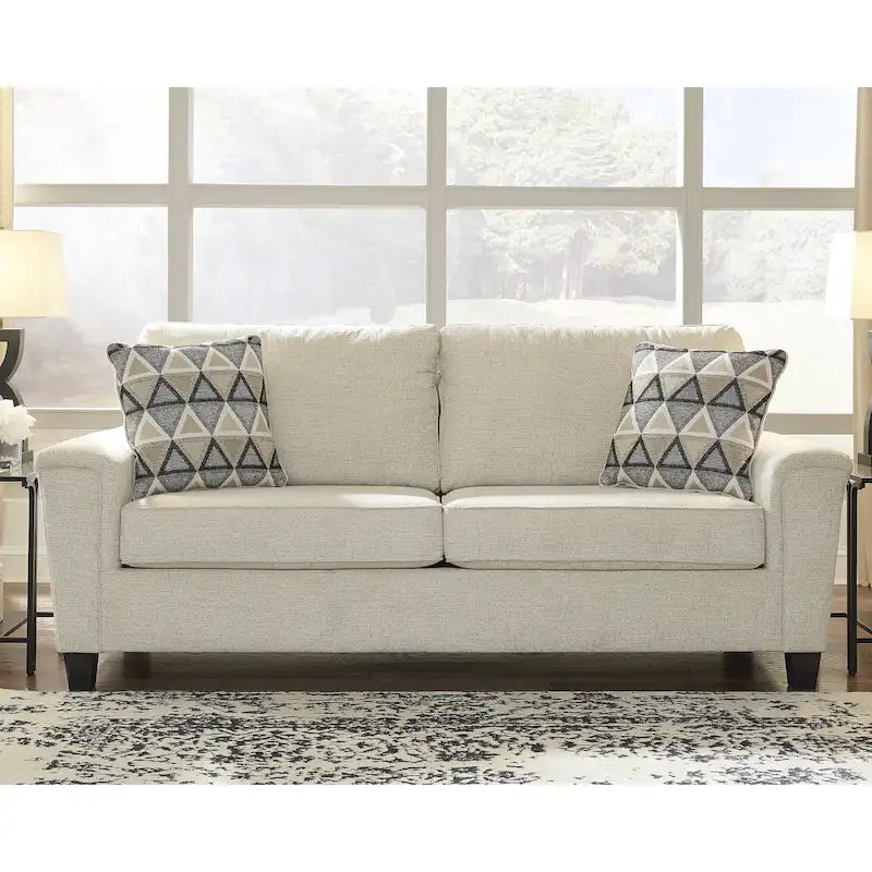 Współczesna sofa z szenilu z podłokietnikami typu track - 89W x 38D x 39H