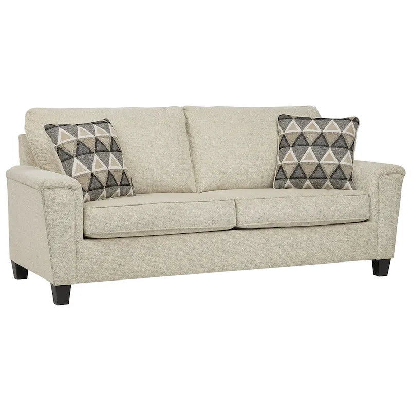 Divano contemporaneo in ciniglia con braccioli lineari - 89W x 38D x 39H