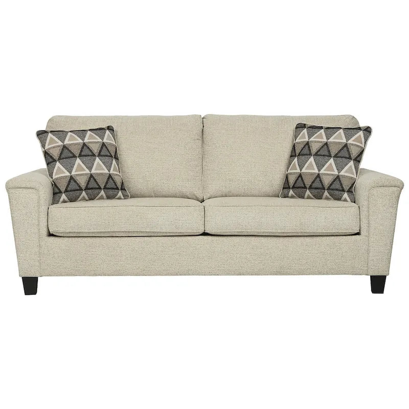 Divano contemporaneo in ciniglia con braccioli lineari - 89W x 38D x 39H