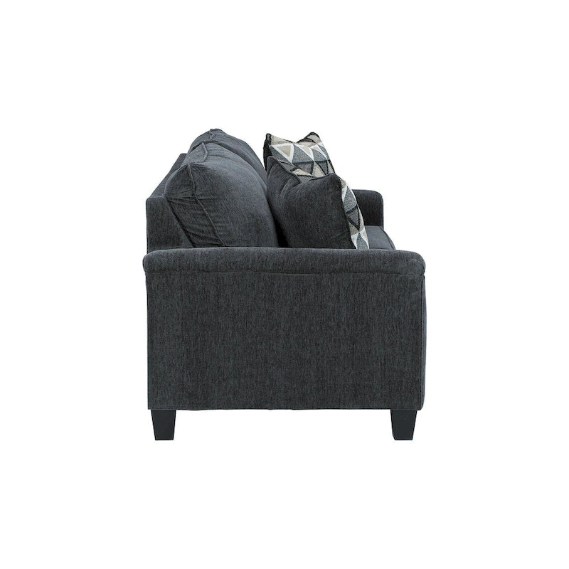 Divano contemporaneo in ciniglia con braccioli lineari - 89W x 38D x 39H