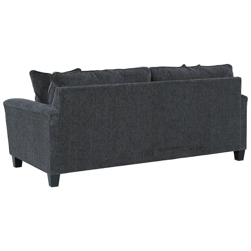 Divano contemporaneo in ciniglia con braccioli lineari - 89W x 38D x 39H