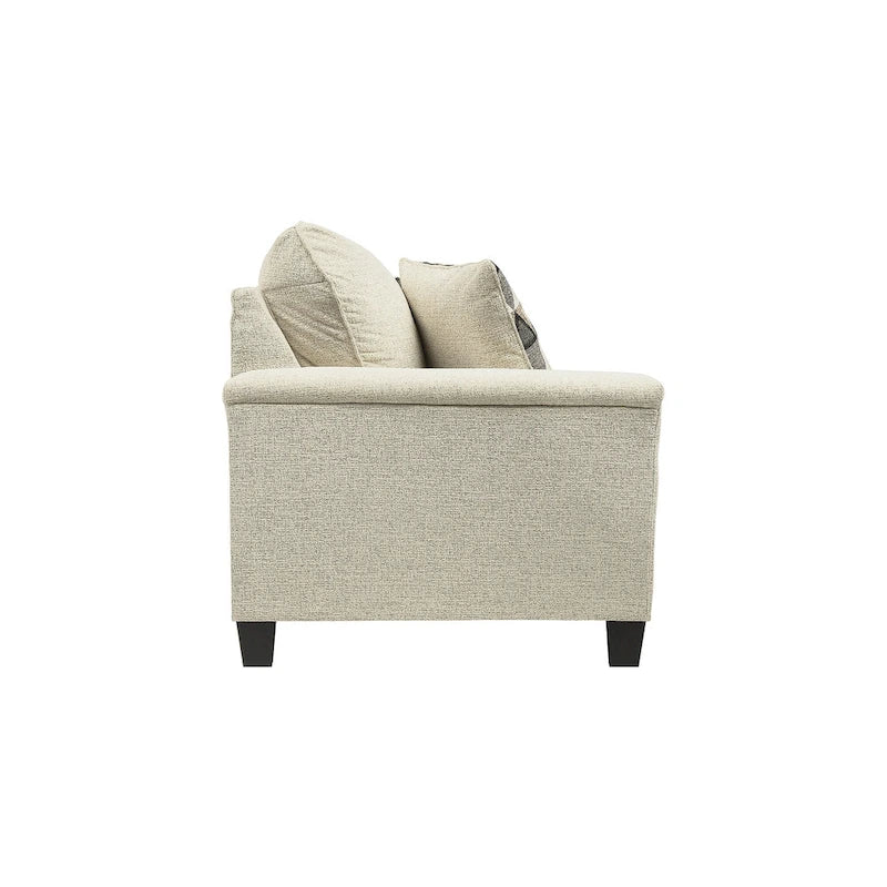 Divano contemporaneo in ciniglia con braccioli lineari - 89W x 38D x 39H