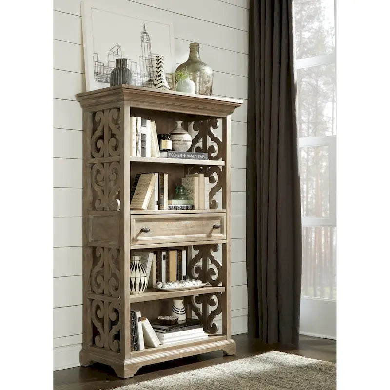 Tinley Park Traditional Dove Tail Grey Bookcase