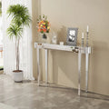 Tavolo consolle a specchio, tavolo d’ingresso argentato - 47.2x12.6x31.5 pollici