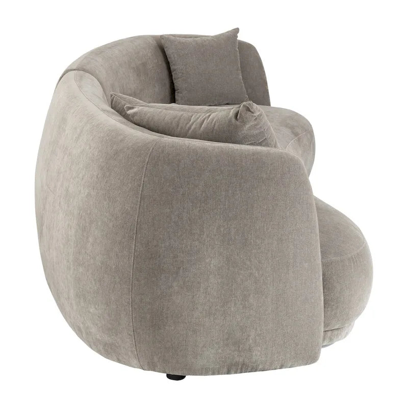 Divano moderno neutro curvo rettangolare a 4 posti - 117 x 49 x 31
