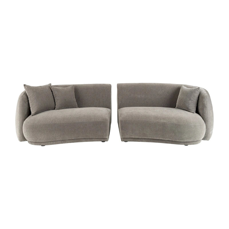Divano moderno neutro curvo rettangolare a 4 posti - 117 x 49 x 31