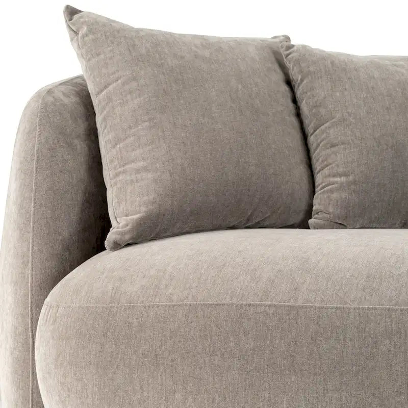 Divano moderno neutro curvo rettangolare a 4 posti - 117 x 49 x 31