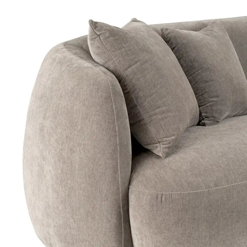 Divano moderno neutro curvo rettangolare a 4 posti - 117 x 49 x 31