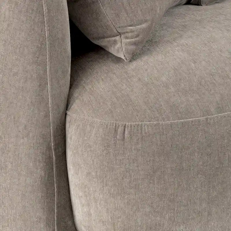 Divano moderno neutro curvo rettangolare a 4 posti - 117 x 49 x 31