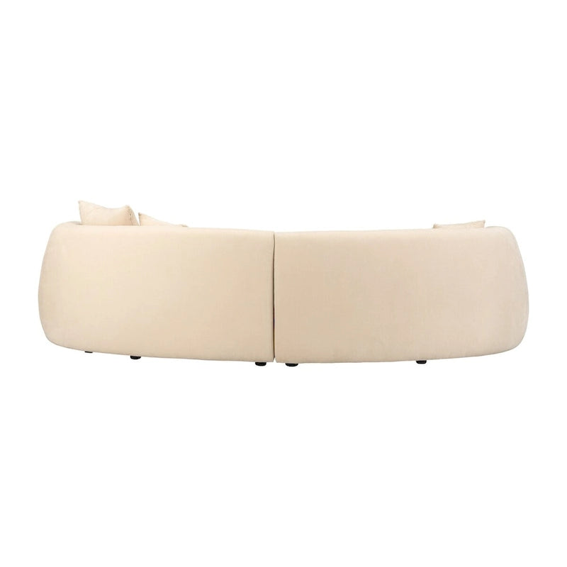 Divano moderno neutro curvo rettangolare a 4 posti - 117 x 49 x 31