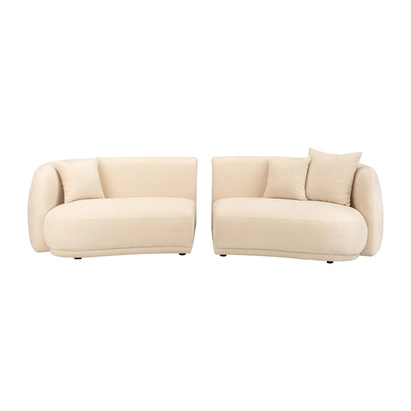 Divano moderno neutro curvo rettangolare a 4 posti - 117 x 49 x 31