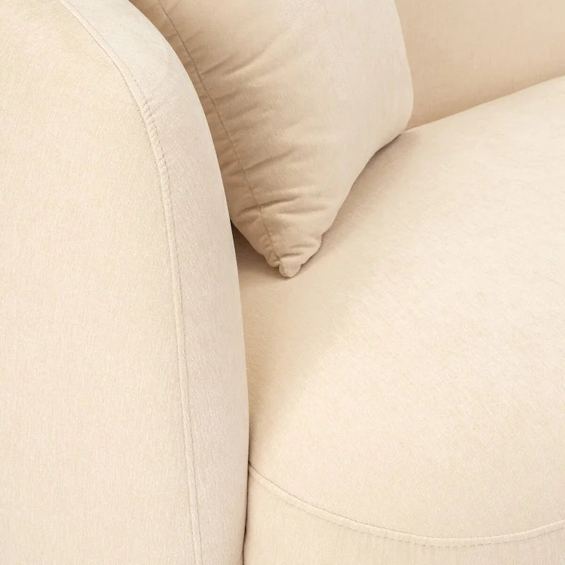 Divano moderno neutro curvo rettangolare a 4 posti - 117 x 49 x 31