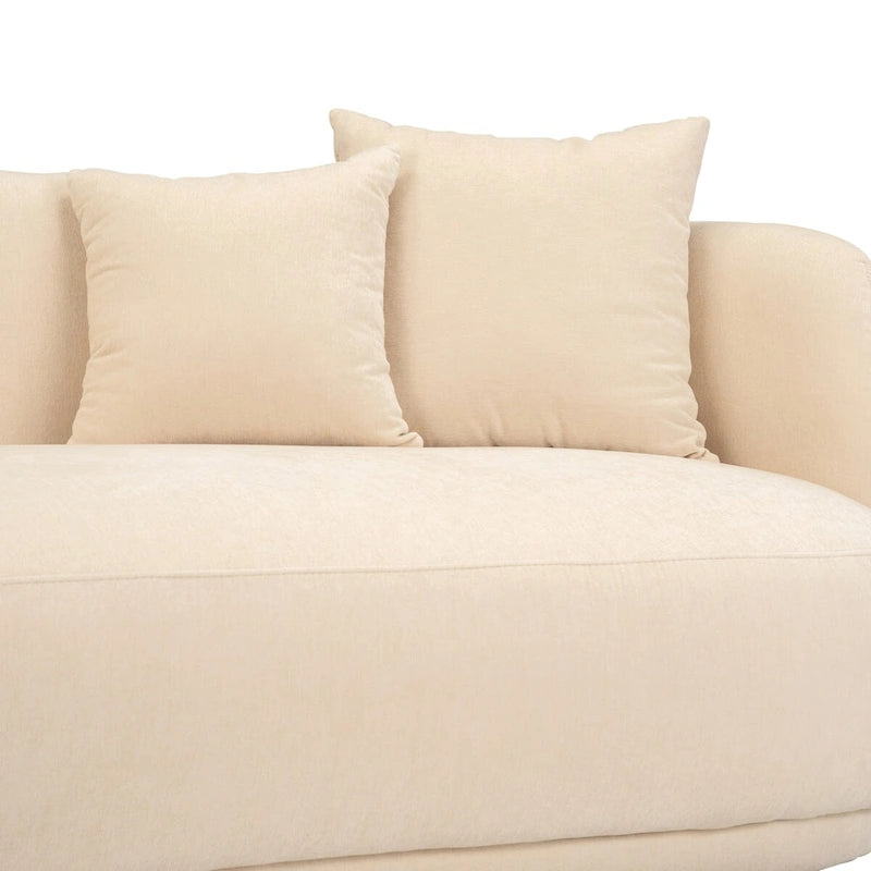 Divano moderno neutro curvo rettangolare a 4 posti - 117 x 49 x 31