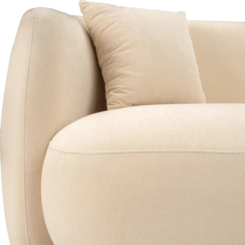 Divano moderno neutro curvo rettangolare a 4 posti - 117 x 49 x 31