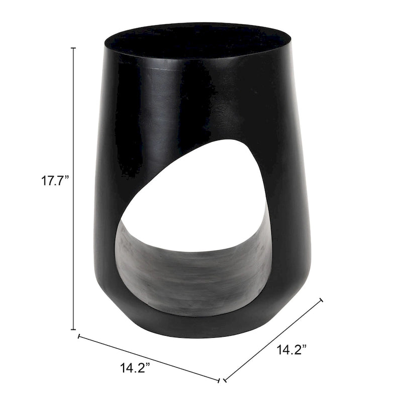Tavolino laterale in legno di mango nero