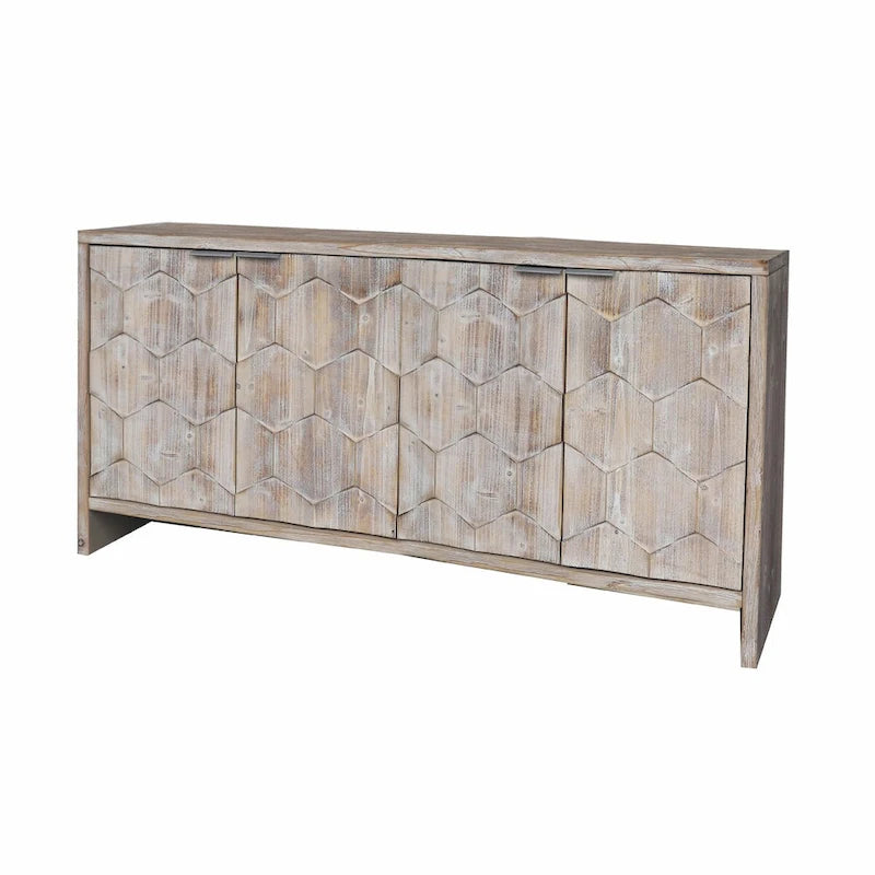 Sideboard-Buffetschrank im Landhausstil mit 4 Türen aus Holz