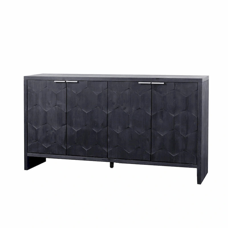 Sideboard-Buffetschrank im Landhausstil mit 4 Türen aus Holz