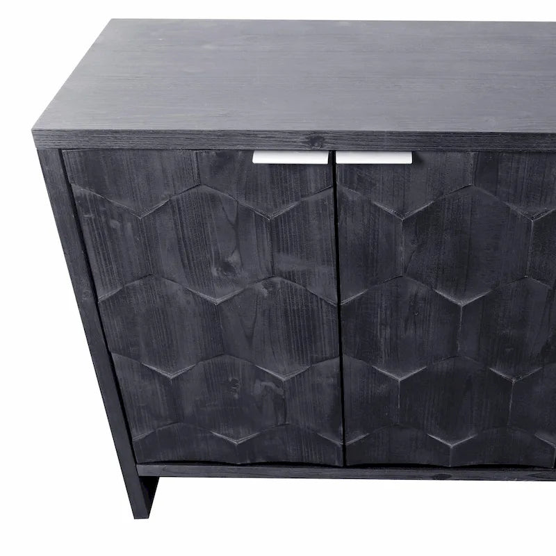 Sideboard-Buffetschrank im Landhausstil mit 4 Türen aus Holz