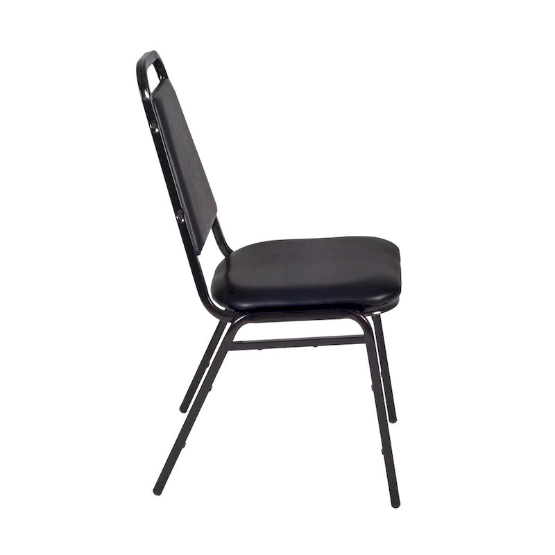 Vierkante kantinetafel van 48 met 4 stapelbare restaurantstoelen - esdoorn/zwart