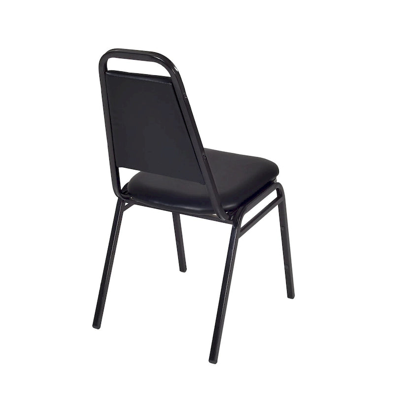 Vierkante kantinetafel van 48 met 4 stapelbare restaurantstoelen - esdoorn/zwart