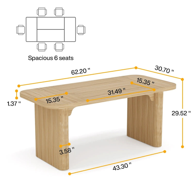 5FT rechteckiger Konferenztisch aus Holz, Bürotisch und Chefschreibtisch