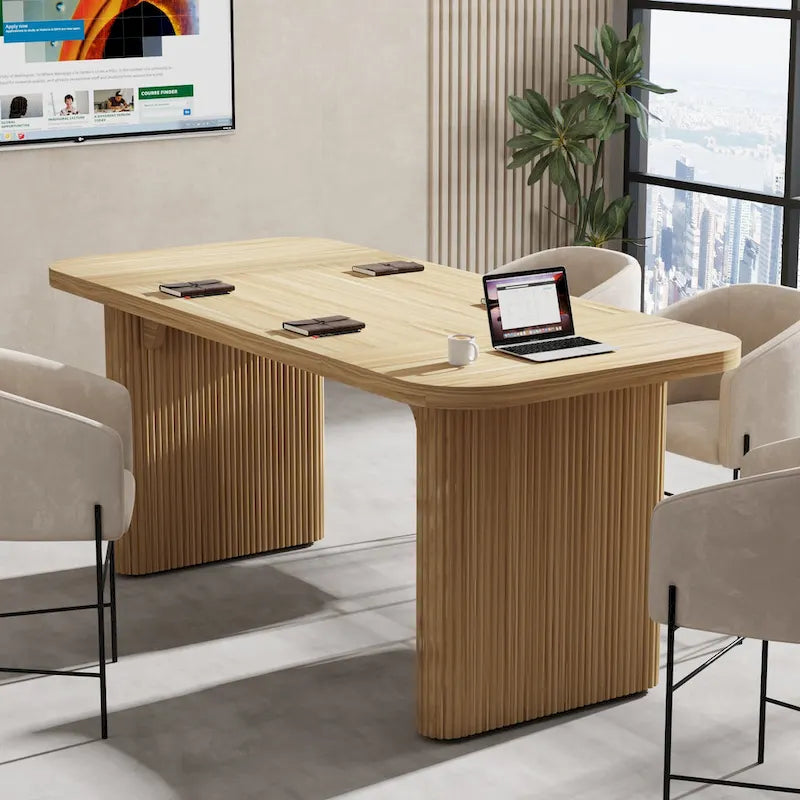5FT rechteckiger Konferenztisch aus Holz, Bürotisch und Chefschreibtisch